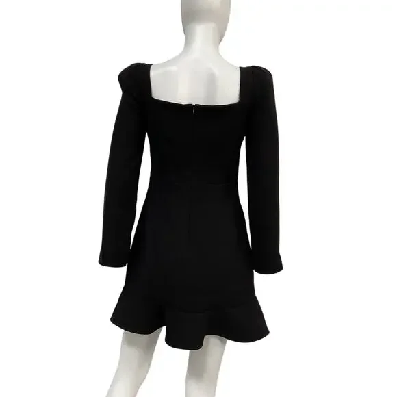 Self-Portrait Embellished Black Bow Trim Mini Dress Size 4 UK / US 0